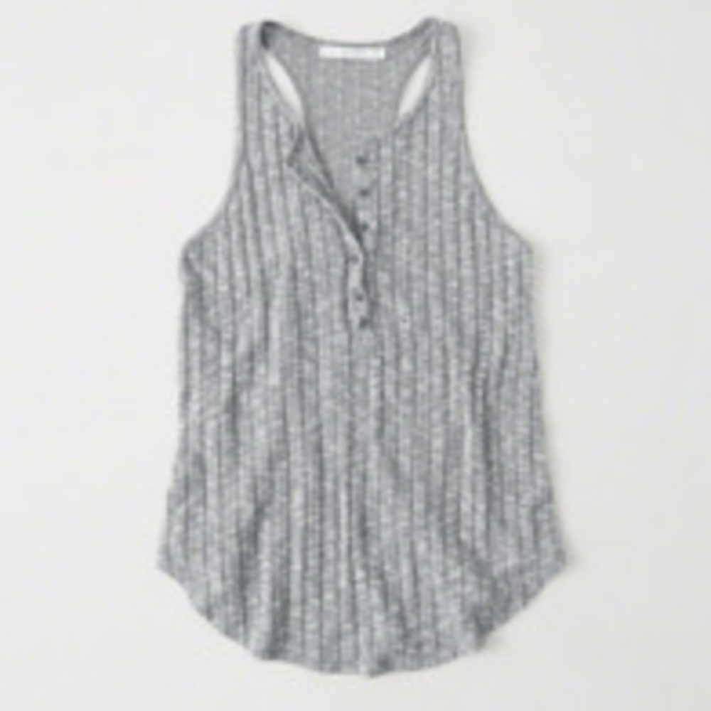 A&F Cozy Henley Tank in GREY